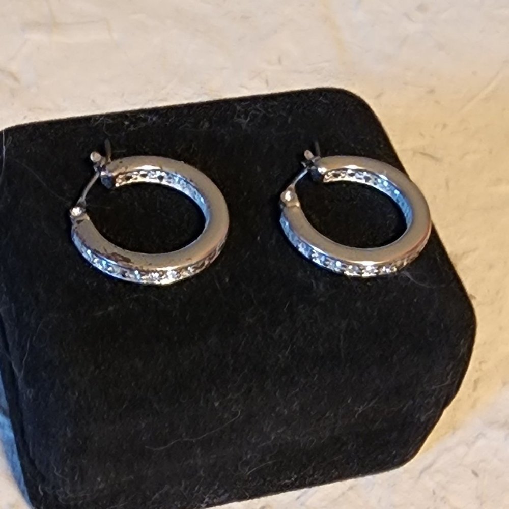 Avon Glamorous Rhinestone Inside-Out Hoop Earrings